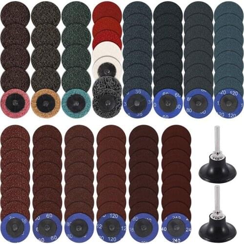 104 Pcs Sanding Discs Pad Kit Grinder Sandpapers Disc For Surface Prep Strip Grind Polish Finish Burr Rust Paint Removal
