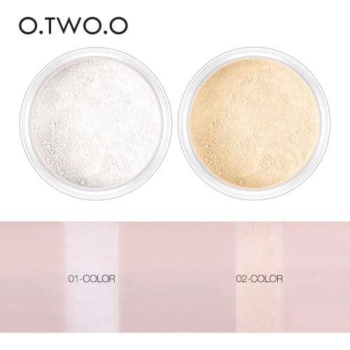 O.TWO.O Matte Loose Powder with Puff Face Makeup Long-lasting Oil Control Waterproof Whitening Concealer Powder Cosmetics 9127