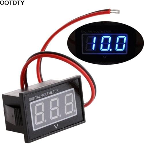 OOTDTY 2017 LED Blue Auto Car Gauge Digital Voltmeter Waterproof Battery Meter DC 3.0-30V
