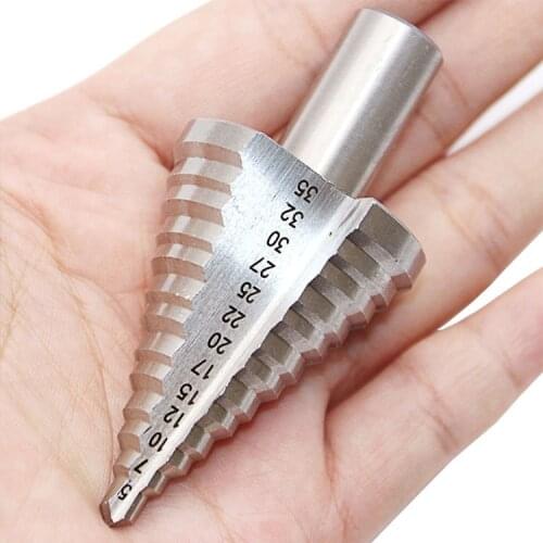 ZtDpLsd 1Pc Cobalt Reamer Cutter Multiple Hole Triangle Shank Metal Wood Drill Electric Power Tool Spiral Grooved Step Drill Bit