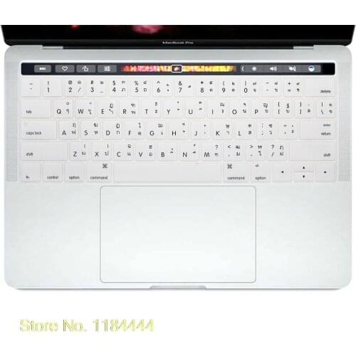 Thai Language Silicone Keyboard Cover Skin For Apple Macbook Pro 13.3 Inch A1706 15.4 A1707 2017 Version,with Touch Bar