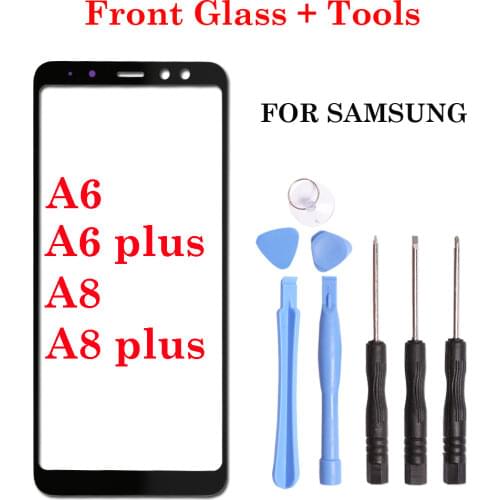 1pcs Front Outer Glass Lens Cover Replacement For Samsung Galaxy A6 Plus Touch Screen Glass