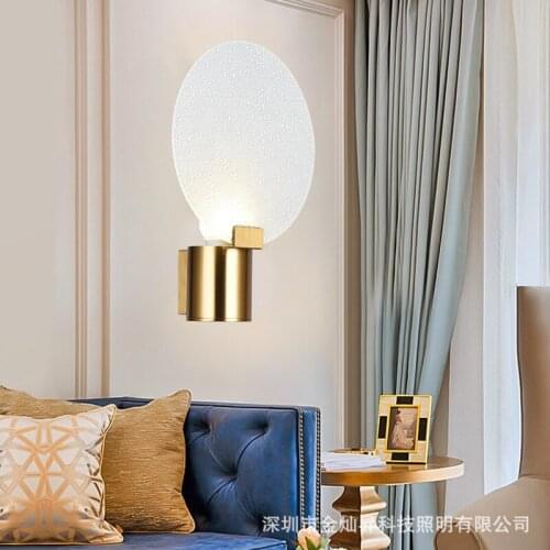 Modern American Luxury Crystal Wall Lamp Simple Living Room Bedroom Bedside Lamp Decor Home Wall Sconce Light Fixture Luminaria