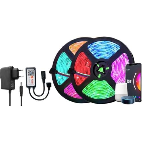 Tuya Smart luces LED Strip Lamps RGB 5050 WIFI Alexa Google Assistant Voice Control 12V Waterproof Fita For Home Festival Decor