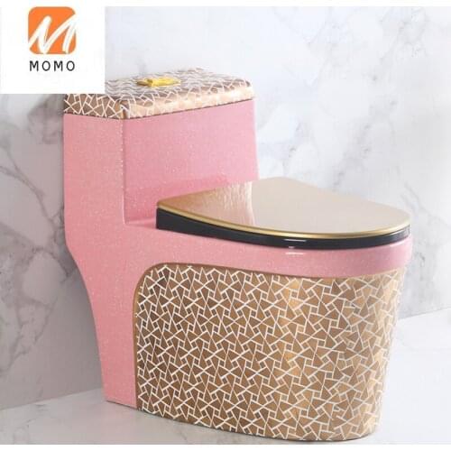 Color toilet light luxury gold one piece toilet European new siphon quiet toilet Biological Toilet Closestool Toilet Seat