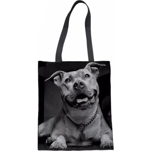 Shoulder Bag Women Handbags Pit Bulldog Printing Shopping Tote Bolsa for Teenager Girls Book Bag Soft Beach Tote Bag New