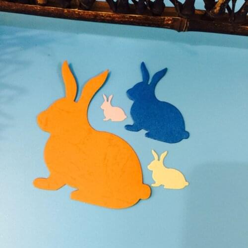 Lovely Rabbit Family Metal Cutting Dies Stencil DIY Scrapbooking Album Stamp Paper Card Embossing Crafts Decor