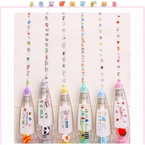 1pcs Correction Tapes Set Lovely Animals Decoration Press Type Corrective Tape Stationery Diary Handbook Office School Supplies