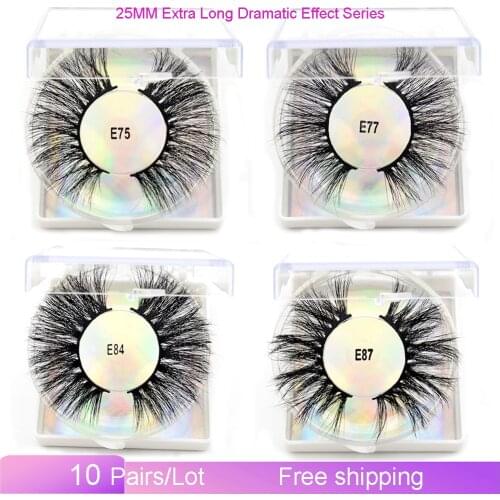 10 Pairs/Lot visofree 25 mm Lashes Dramatic Long Mink Lashes Makeup Full Strip Lashes 3D Mink Lashes Reusable mink lashes bulk