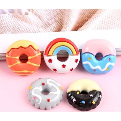 10 Pcs/set Lovely Resin Simulation Food Donut Slime Charms Supplies Filler DIY Jewelry Phone Shell Accessories Party Favors