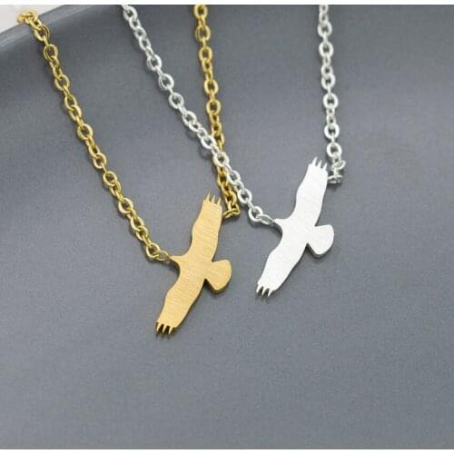 Wholesale 10pcs Good Luck Peace Dove Necklace For Women Lady Girl Gifts Stainless Steel Gold Color Charm Statement Necklace
