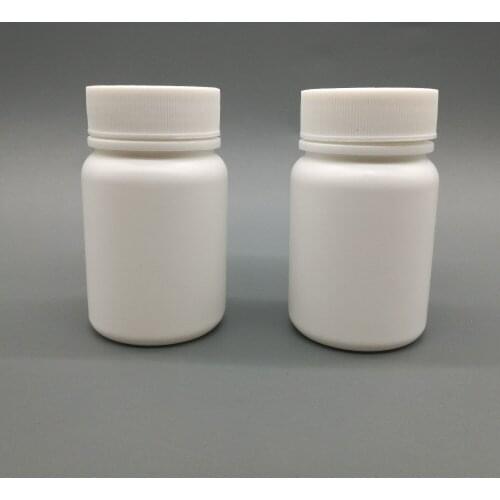 100pcs/lot 60cc 60ml HDPE white Capsule bottle, Plastic empty pill Powder container with Screw Cap