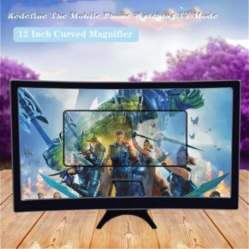 12-Inch 3D Screen·Magnifying Glass HD Mobile Phone Screen Video Magnifying Glass Bracket Through-Beam Magnifying Glass Black