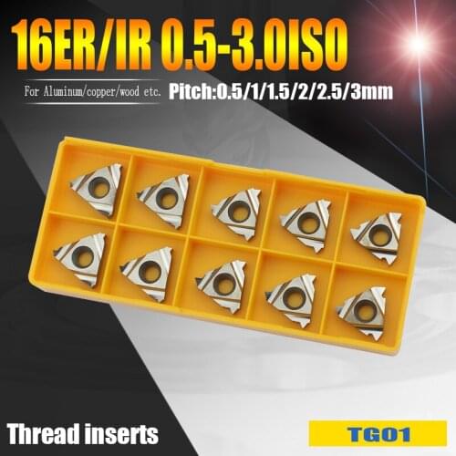 16ER/IR 0.5-3.0ISO Thread turning tools Internal turning tool 16IR 2.5ISO carbide inserts thread blade for Aluminum/copper/wood