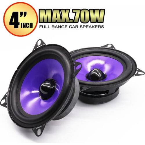 2pcs PUZU 2020 new full range 4" car audio speakers HiFi stereo bass rubber surround PP big power output