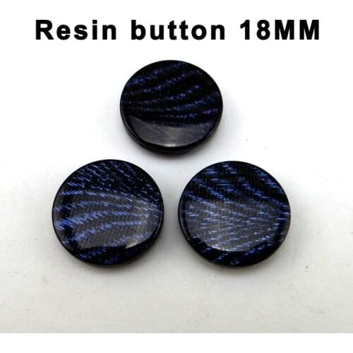 20PCS 18MM Deep Blue Button Bling Line Dyed RESIN Buttons Coat Boots Sewing Clothes Accessories R-378