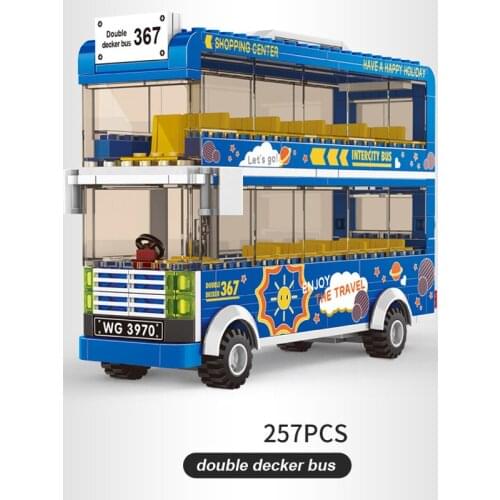 2020 new blocks duplos bus model city bus toy friends bus