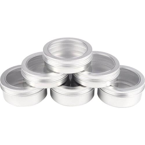 30 x 200g aluminum jars with clear top, 200ml big metal case for candy tea container