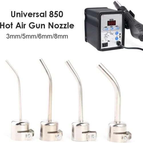 4pcs Long Bent Curved Heat Gun Nozzles for 850 Hot Air Soldering Rework Station Air Stations Gun Nozzles Soldering Tool