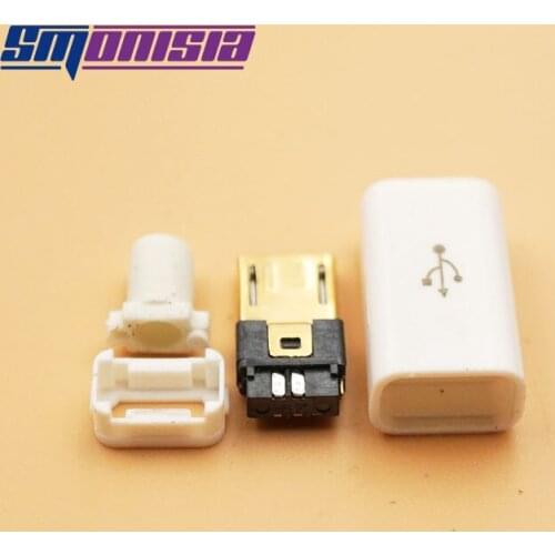 10Sets Gold Plated USB Terminal Connector Micro usb Male Socket 4 in 1 set for phone Digital Product
