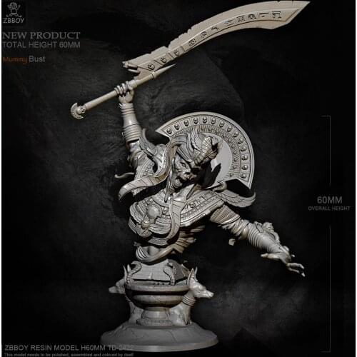60mm Unpainted GK Resin Kit Bust Figure Scale Model Kit Resin Colorless Self-Assembled Toy No.016