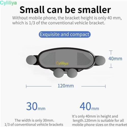 80pcs Gravity Lock In Car Air Vent Clip Dashboard Mounts No Magnetic Mobile Phone Holder Cell Stand Support Bracket