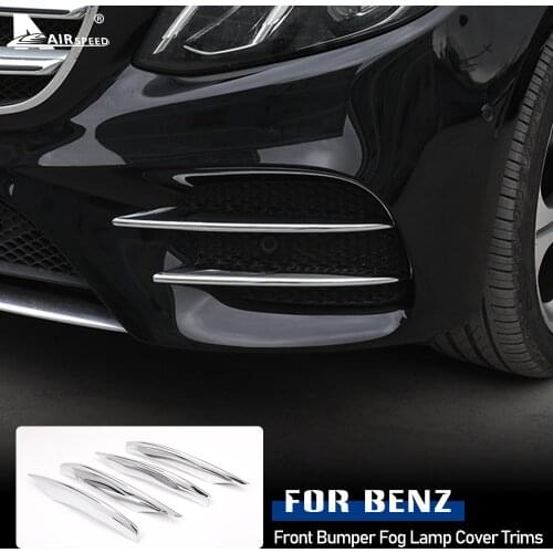 ABS Chrome for Mercedes Benz C E Class W205 W213 GLC X254 X253 Accessories Car Front Bumper Grille Fog Light Lamp Cover Trim