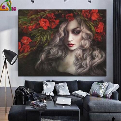 DIY Diamond Painting Flowers ross women stitch mosaic full square round diamond embroidery rhinestone painting