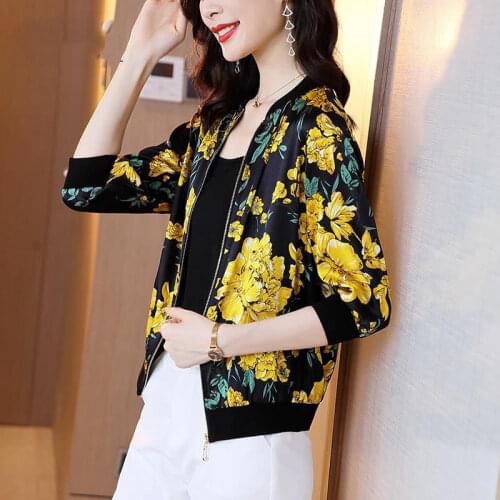 Baseball Uniform Printed Long Sleeve Bomber Jacket Womens Spring/summer 2021 New Casual Loose Sunscreen Clothes