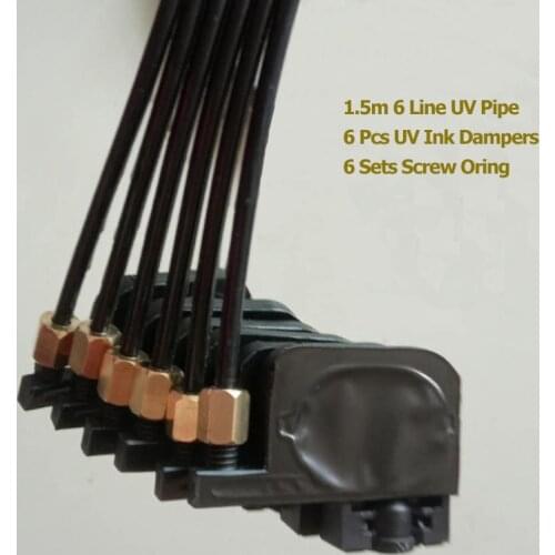 1.5 Meters 6 small UV Ink damper filtering Damper with 6 Line Pipe For Epson R330 R290 T50 L800 UV Ink Damper for Ink Filtering