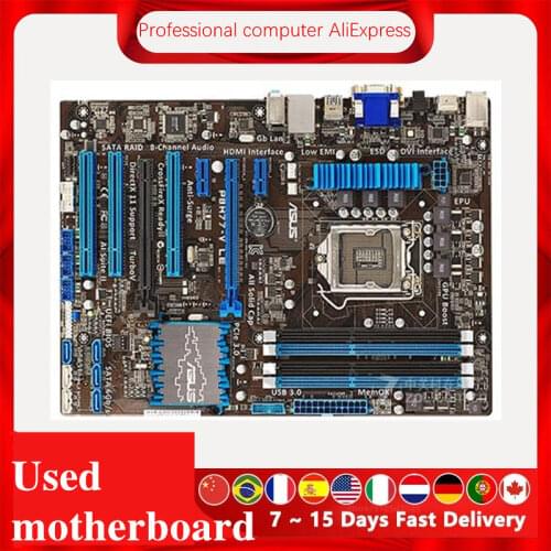 For ASUS P8H77-V LE Computer Motherboard LGA 1155 DDR3 For Intel H77 P8H77 Desktop Mainboard SATA II PCI-E X16 Used