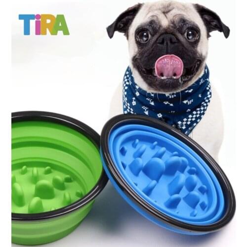 Travel Slow Food Bowl for Dogs 1L 380ml Small Big Dog Flodable with Buckle Pet Feeder Puppy Dog Cat Bowls Pets Products