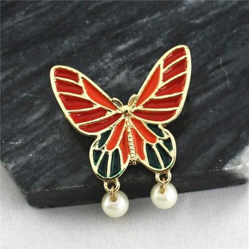 DUOSHENG Butterfly Brooches For Clothes