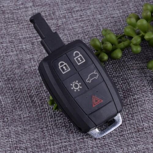 DWCX Black 5 Button Keyless Entry Remote Car Key Shell Case Replacement Fit For Volvo C30 C70 S40 V50 2008 2009 2010 2011