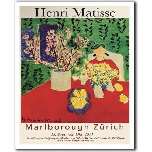 Henri Matisse Marlborough Galerie Exhibition Painting, Canvas Print, Museum Exhibition Poster, Abstract Painting, Vintage Poste