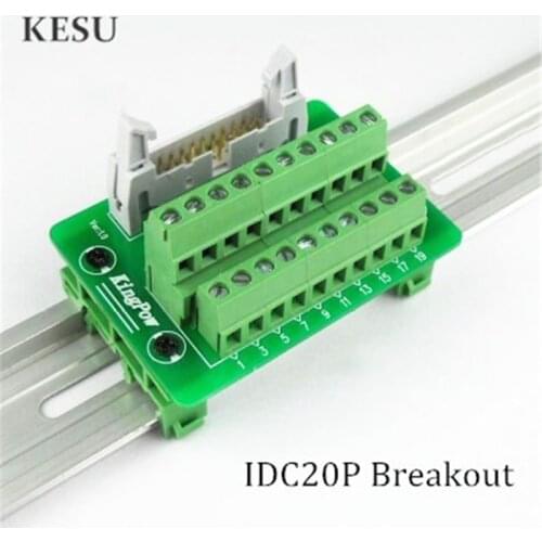 IDC20P IDC 20Pin Male Terminal Block Breakout PLC Relay Terminals DIN Rail Mounting Adapter Connector