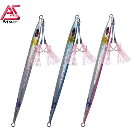 AS Fast Jig Lure Vertical Angler Bait 150g200g250g300g BKK Hooks Sinking Glow Jigs Speed Falling Jig Metal Lead Fishing Lure