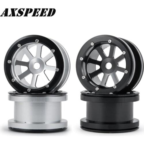 AXSPEED 2.2inch RC Wheels Rims 40mm Metal Beadlock Wheels Hubs for 1/10 Axial Wraith 90018 RC Crawler Track Car Parts