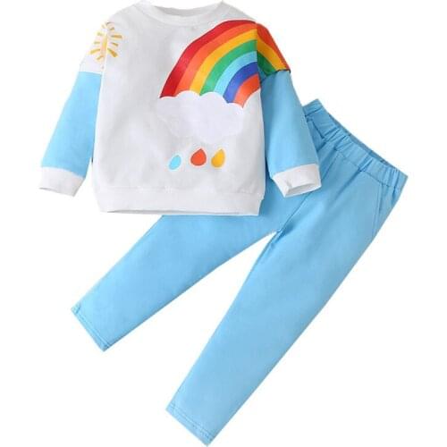 Jumping Meters New Arrival Autumn Spring Caterpillar Embroidered Boys Girls Clothing Sets Long Sleeve Top + Bottom Outfits Kid