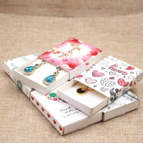 12pcs boxes +12pc inner card Dreamcatcher paper gift box handmade Jewelry packaging box UK/USA country signal gift package box