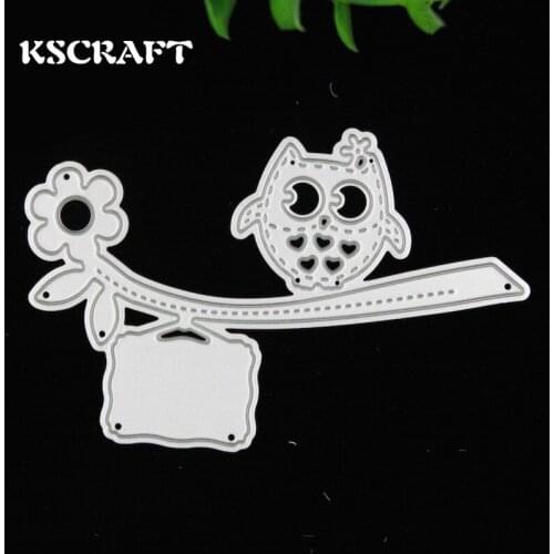 KSCRAFT Owl on the Branch metal die cutting dies scrapbooking embossing folder suit for cutting machine