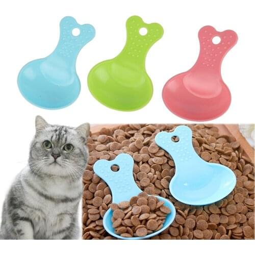 Cute Pet Food Spoon Dog Cat Feeding Spoon Candy Color Pet Assorted Shovel Dog Feeders Drinking Tool 1 Pcs