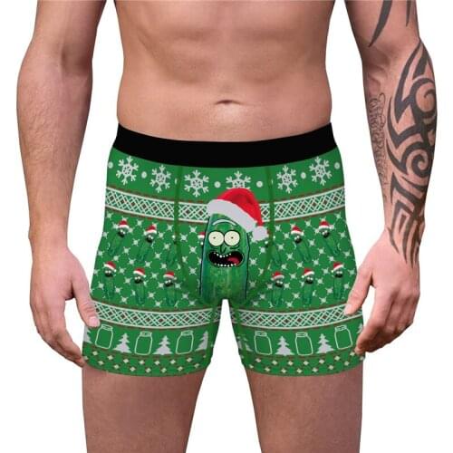 Men Humorous Underwear Male Underpants Panties 3D Cartoon Print Funny Boxers Novelty Boxer Shorts Christmas Holiday Boxer Briefs