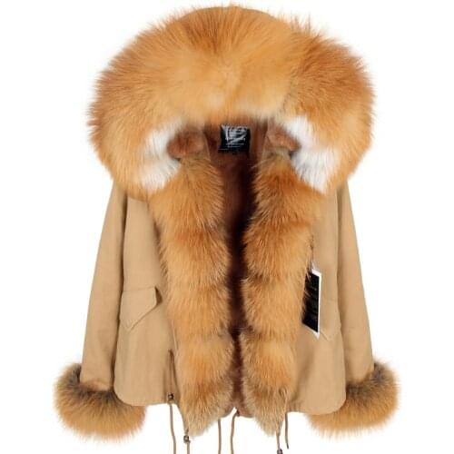 2020 new Winter Jackets Fox fur collar Faux fur liner coat women