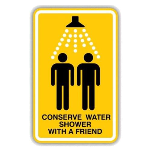 New Fashion High-quality Car-Stickers Conserve Water Shower with A Friend Cover scratches for Trunk Bumper KK12*8cm