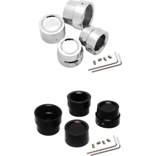 Motorcycle Front+Rear Axle Cover Cap Nut Black CNC Aluminum For Harley Sportster XL883 XL1200 Softail Dyna Touring Trike V-Rod