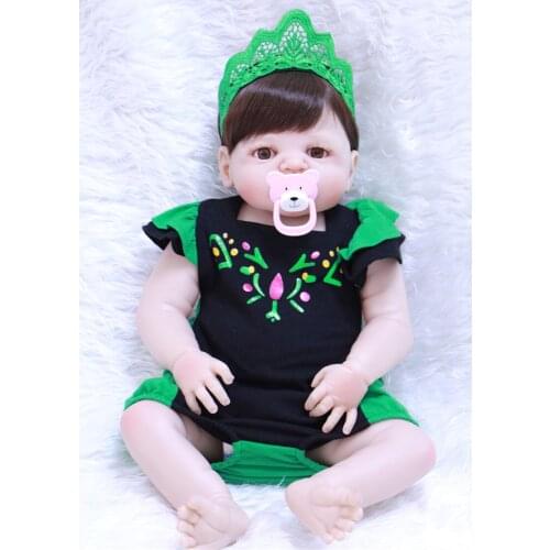 Full Vinyl silicone 57cm Lifelike Silicone Reborn Baby 23'' Newborn Baby Dolls handmade realistic sweet princess play house