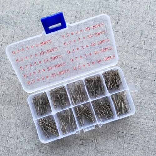 304 stainless steel spring small spring compression spring wire diameter 0.3 * 3* 5/10/15/20/25/30/35/40/45/50mm