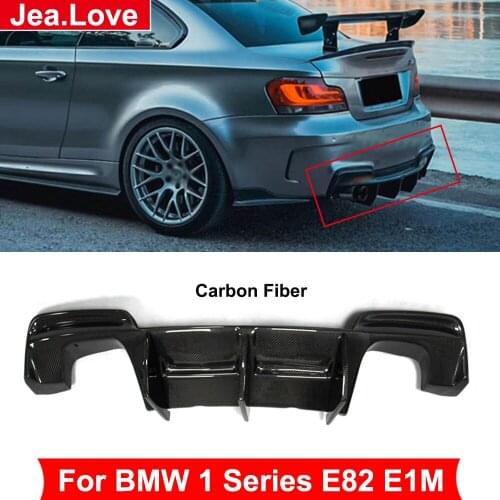 R Style Real Carbon Fiber Material Rear Bumper Lip Diffuser Tail Decoration For BMW 1 Series E82 E1M Car Tuning 2011-2013