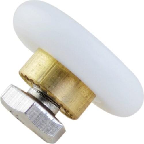 Free shipping arc nylon shower room pulley glass sliding door roller hanging round wheel household hardware part furniture